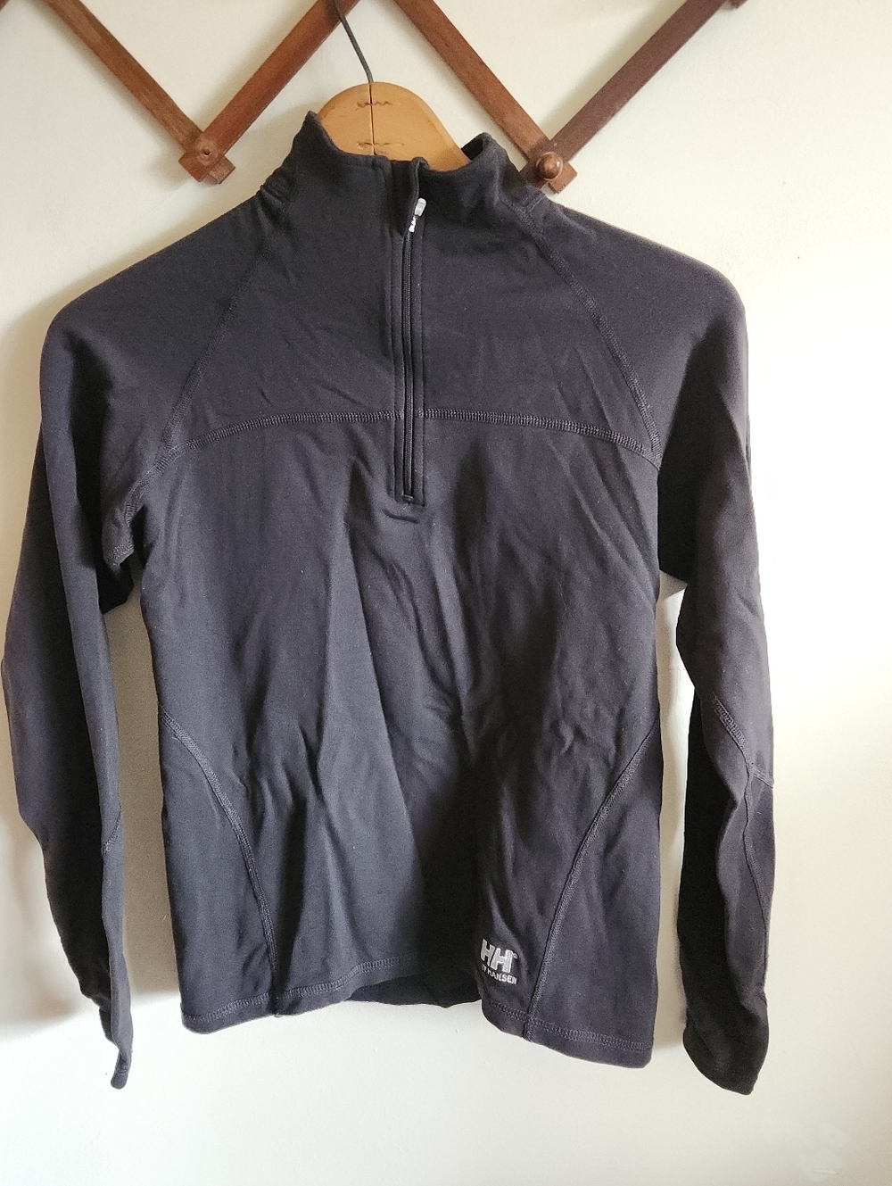 Helly Hansen Black Quarter-Zip Base Layer Stretchy Thick Small